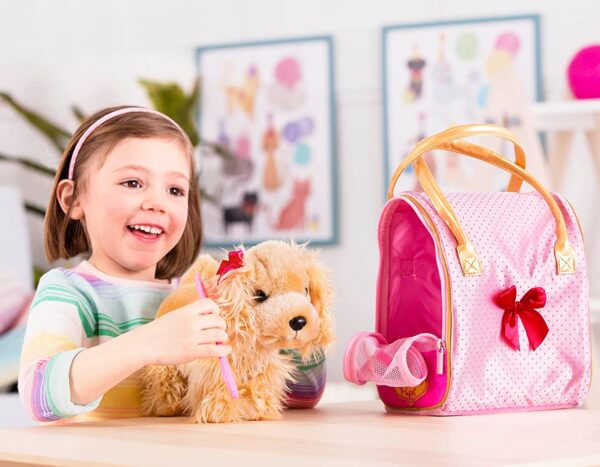 glam gold bag with plush - Image 2