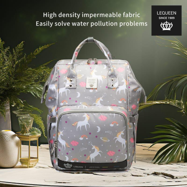 Lequeen diaper bag 7th edition diamond - gray unicorn - Image 8