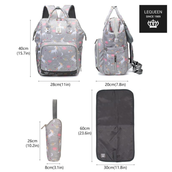 Lequeen Diaper bag 7th edition diamond - Gray caputone - Image 2