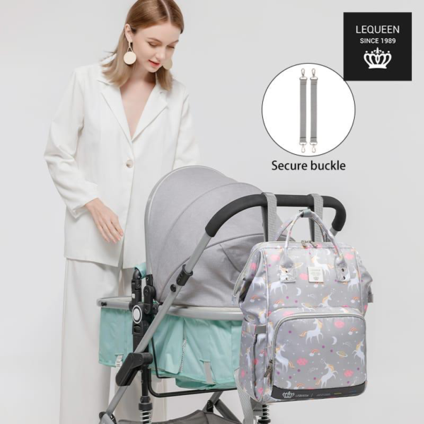 Lequeen diaper bag 7th edition diamond - gray unicorn - Image 5