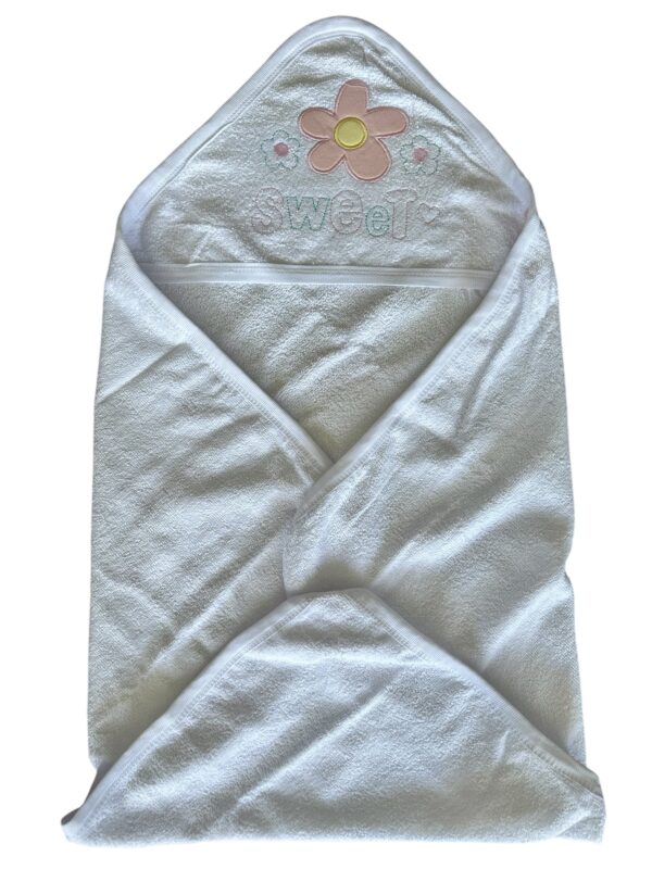 Baby hooded towel-Flower - Image 2