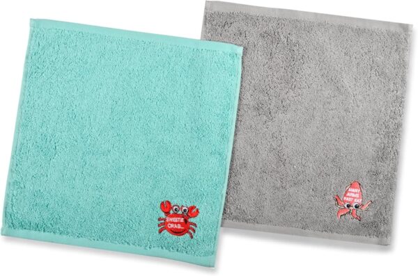 Baby towel set - gray & light blue