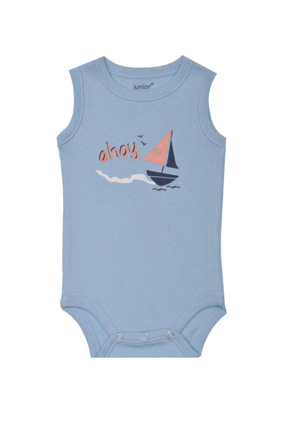 Baby sleeveless bodysuit- Boat - Image 2