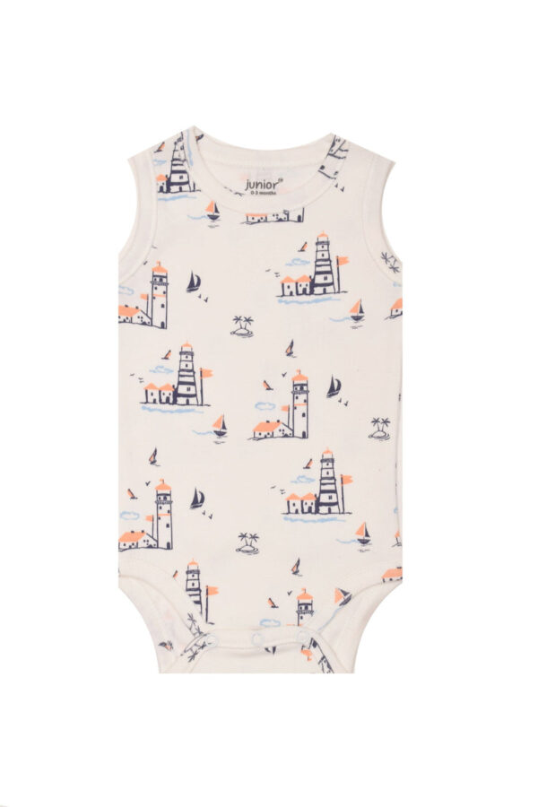 Baby sleeveless bodysuit- Boat - Image 3