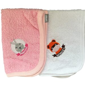 Baby towel - Pink & white