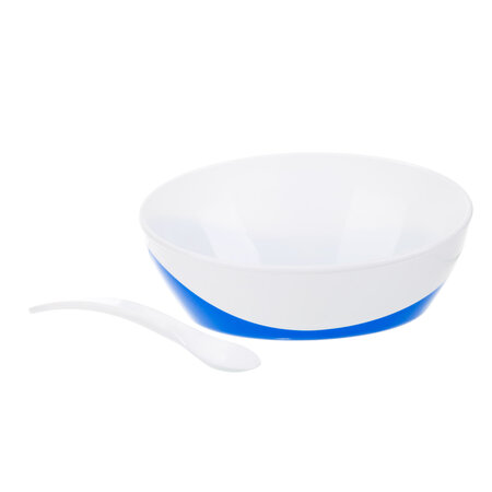 Canpol babies Bowl with Spoon and Lid 350ml LITTLE COW blue1