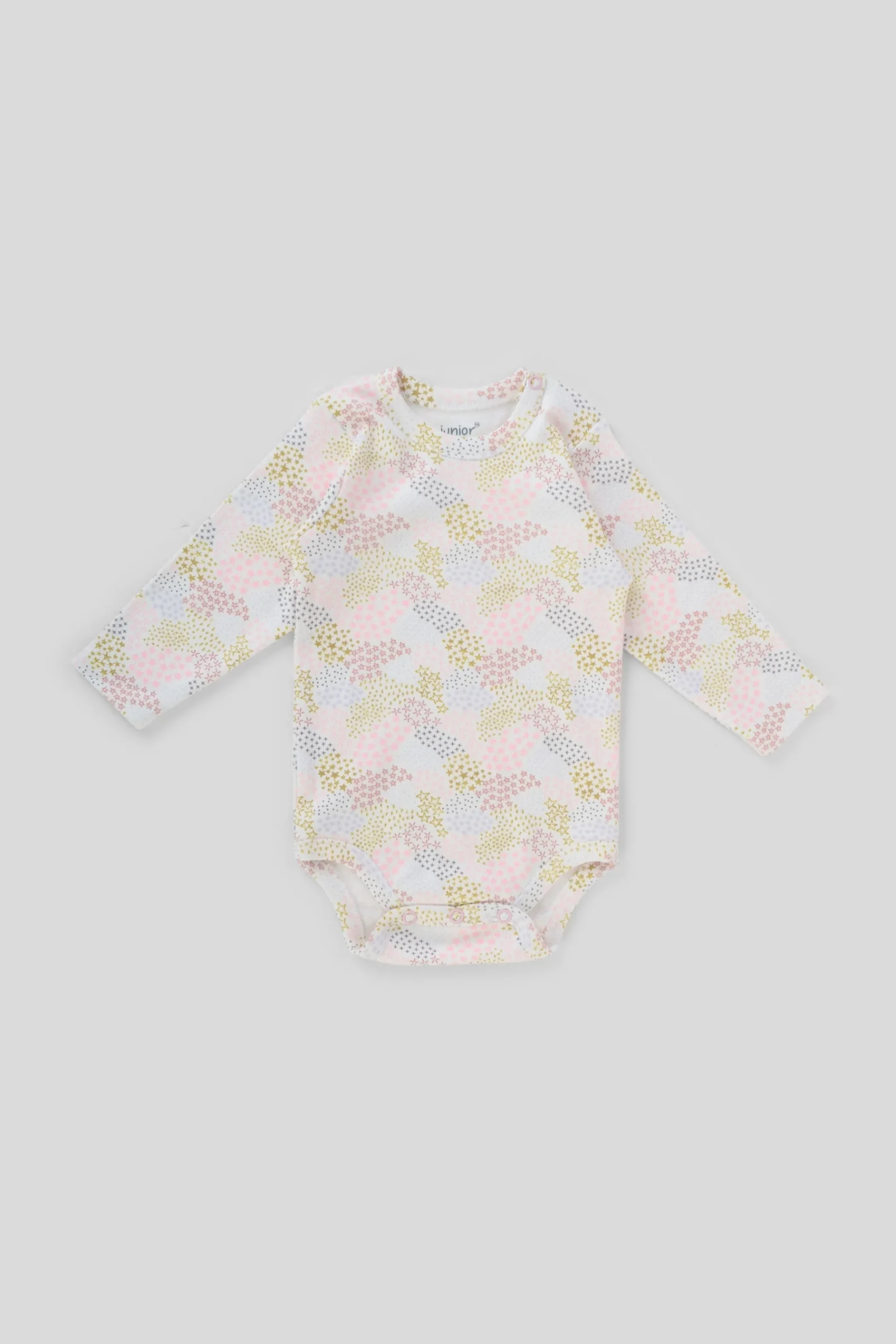 Junior Long sleeve bodysuit. Stars 0-3month1