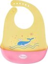 True Silicone Bib with pocket- yellow & Pink