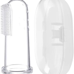 True Silicone finger toothbrush with case transparent