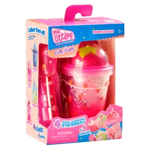 REAL LITTLES - CUTE CUPS - 8 PCS CDU - 2 STRAWBERRY Generic mini stationary items