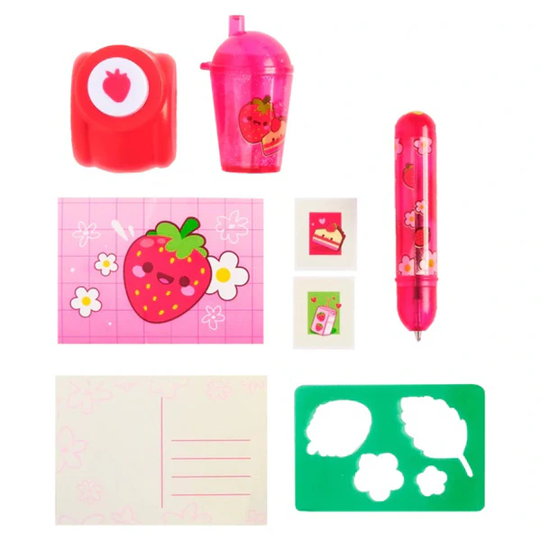 REAL LITTLES - CUTE CUPS - 8 PCS CDU - 2 STRAWBERRY Generic mini stationary items - Image 3