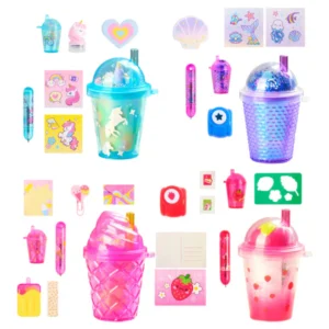 REAL LITTLES - CUTE CUPS - 8 PCS CDU - 2 STRAWBERRY Generic mini stationary items