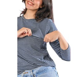 Stripes navy nursing top