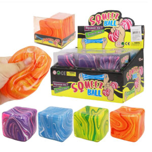 Squeez – Swril Cube – 5cm PVC Slow Rising (One Random Color)